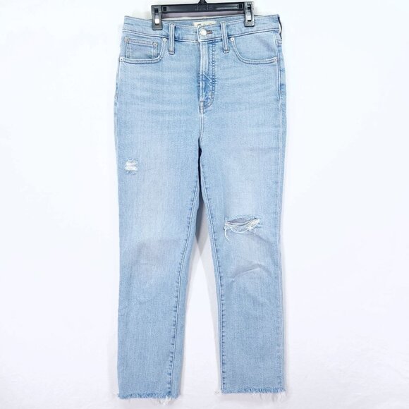 Madewell The Perfect Vintage Straight Jean Size 27 Women's Distress - Picture 1 of 15